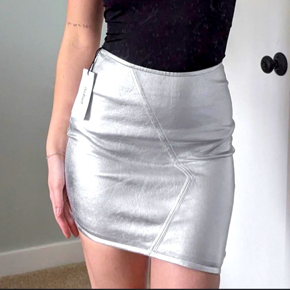 BA&SH Lamb Leather Skirt